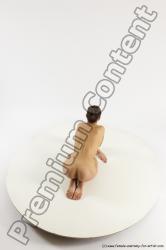 Nude Gymnastic poses Woman White Slim long brown Multi angle poses Pinup